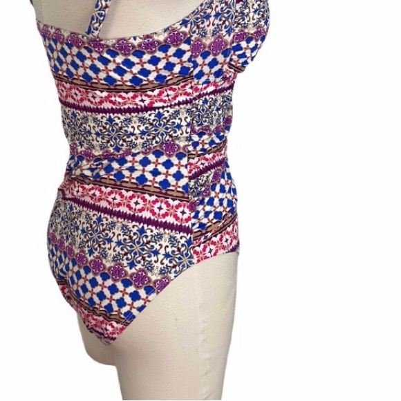 La Blanca multi print one piece swimsuit sz-12 - Picture 4 of 4
